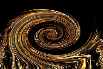 Golden abstract background, circle digital art