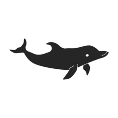 Dolphin vector icon.Black vector icon isolated on white background dolphin.