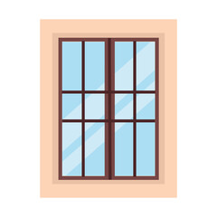 Vertical window on a white background for use in clipart
