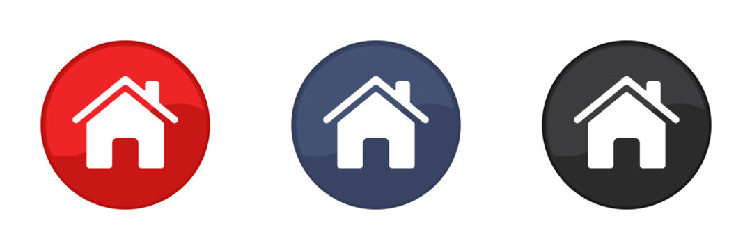 House icons set. Web design. Button.