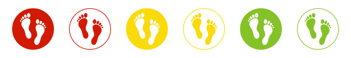 Set of web icons for feet flat design.