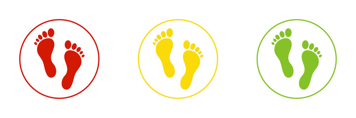 Set of web icons for feet flat design.