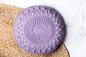 Crochet Round Cotton Cushion