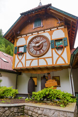 Schonach, Germany. The world's largest cuckoo clock in the wall of a house