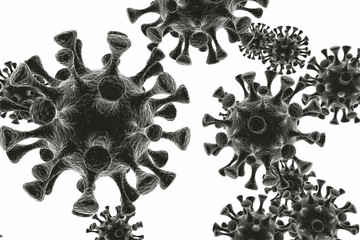 Coronavirus 2019-nCov, coronavirus infection new outbreak concept, white background, 3d rendering