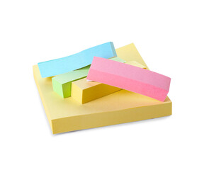 Different sticky notes on white background