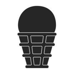 Ice cream vector icon.Black vector icon isolated on white background ice cream.