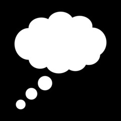 A thought bubble on a black background. Infographic design