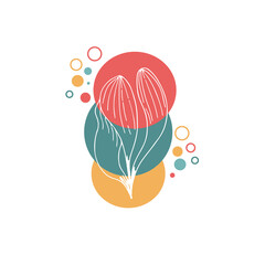 Botanical wall art vector poster. Abstract Plant Art design for print, cover. Minimal and natural wall art. Vector illustration.