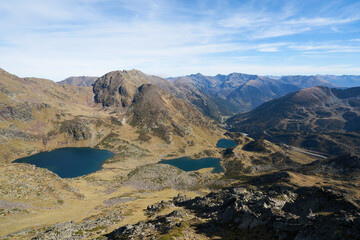 Fototapeta na wymiar Tristaina high mountain lakes in Pyrenees