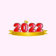 Happy New Year 2022 text design. for brochure design templates, cards, banners. Vector illustration.