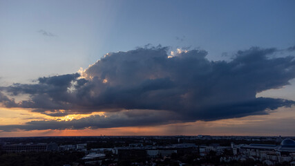 sunset over the city