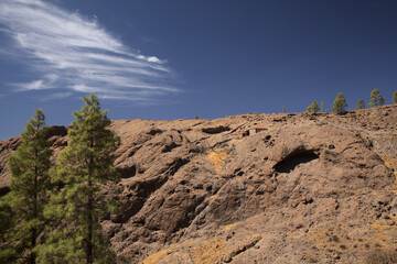 Gran Canaria, central montainous part of the island, Las Cumbres, ie The Summits, , landscapes along popular hiking route Camino de Plata
