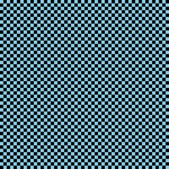 Checkerboard with very small squares. Black and Sky blue colors of checkerboard. Chessboard, checkerboard texture. Squares pattern. Background.
