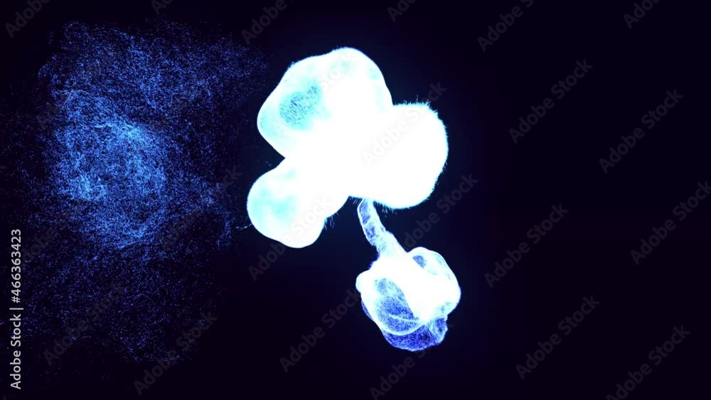 Poster colorful beautiful bg with lambent magic particles. glow particles spread like ink effect. luma matt