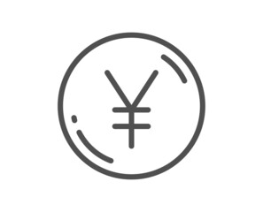 Yen money line icon. Jpy currency sign. Cash coin symbol. Quality design element. Linear style yen money icon. Editable stroke. Vector