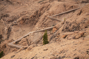 Gran Canaria, central montainous part of the island, Las Cumbres, ie The Summits
, landscapes along popular hiking route Camino de Plata