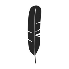 Feather of bird black vector icon.Black vector illustration watercolor of pen. Isolated illustration of feather of bird icon on white background.