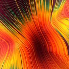 Background of curving iridescent wavy wires pattern. Abstract design element. 3d rendering digital illustration