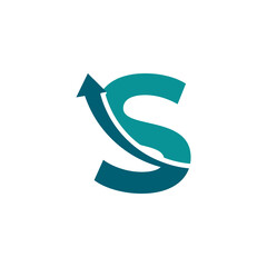Initial Letter S Arrow Up Logo Symbol. Good for Company, Travel, Start up, Logistic and Graph Logos