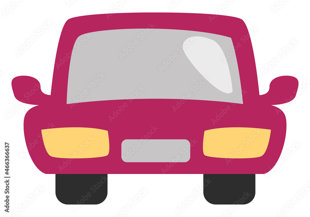 Canvas Prints Dark pink car, illustration, vector, on a white background.