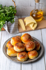 Traditional delicious handmade Turkish pastry cheese pastry (Turkish name; pogaca)