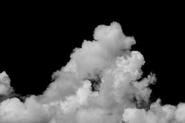 White clouds on black, isolated