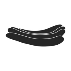Sausage vector icon.Black vector icon isolated on white background sausage.
