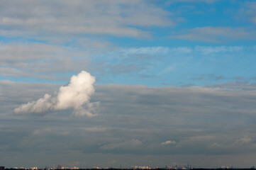 Fototapeta na wymiar urban skyline with clouds