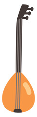 Wooden saz, illustration, vector, on a white background.