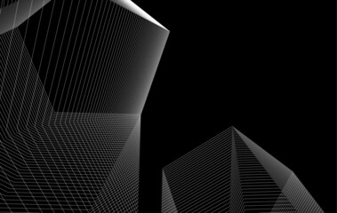 abstract architecture linear digital drawing