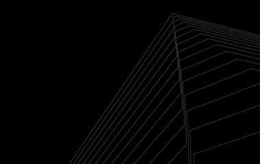 abstract architecture linear digital drawing