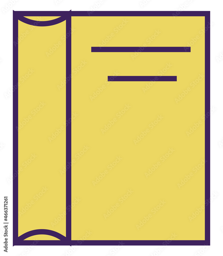 Canvas Prints Yellow book, illustration, vector, on a white background.