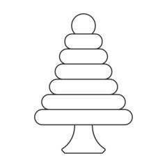 Wooden toy vector icon.Outline vector icon isolated on white background wooden toy.