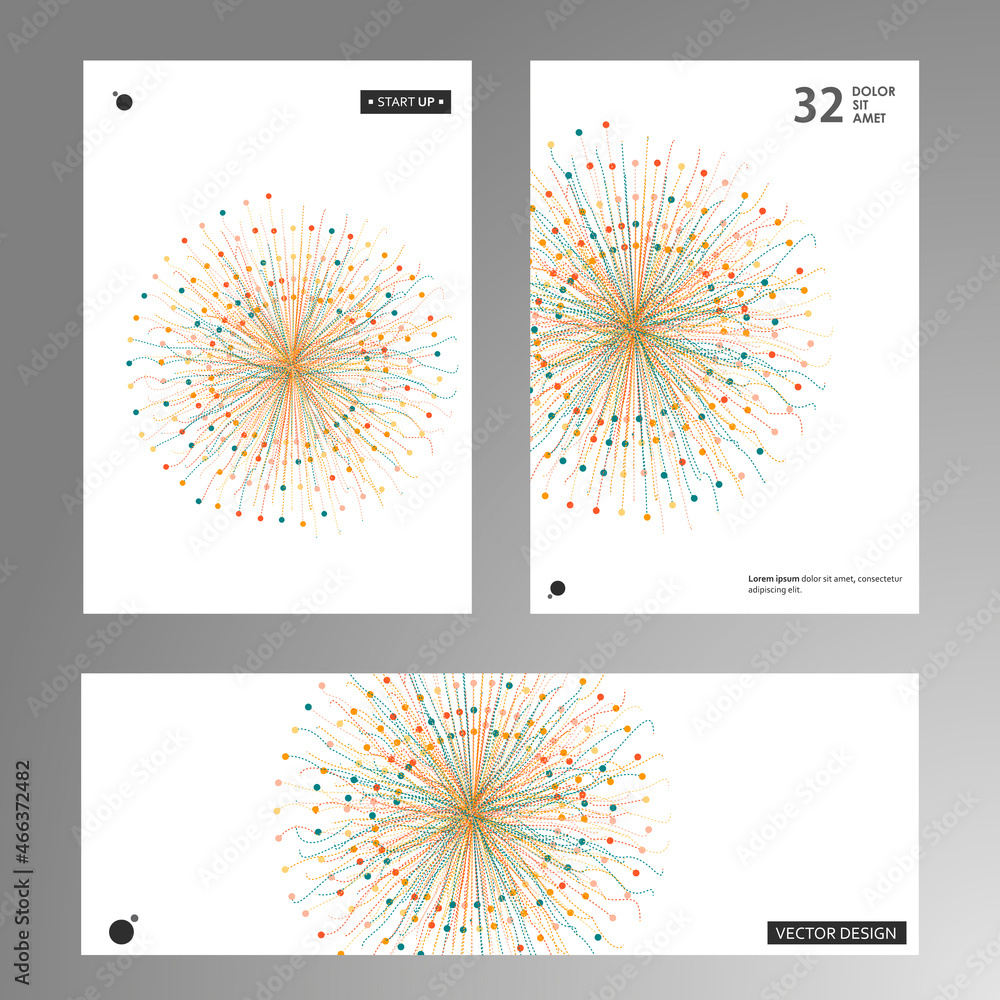 Leinwandbilder circle background element. dots in circular form. vector design on cover templates