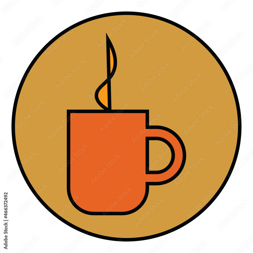 Wall mural Cup of hot tea, illustration, vector, on a white background.