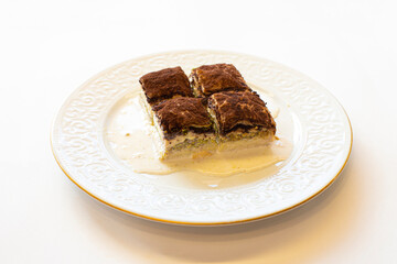 Turkish cold dessert with milk, baklava