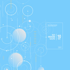 Abstract background with overlapping circles and dots. Chaotic motion.