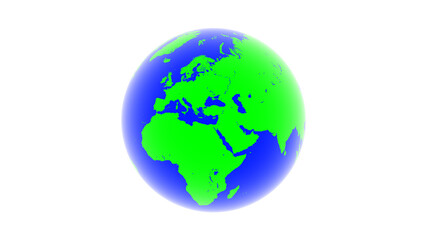 Earth globe isolated on white background. 3D Illustration.