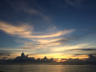 Naklejka na ściany i meble Sunset over the sea, Bolinao, The Philippines 