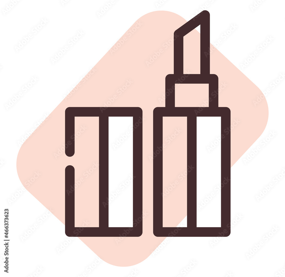 Canvas Prints Cosmetic lipstick, illustration, vector, on a white background.