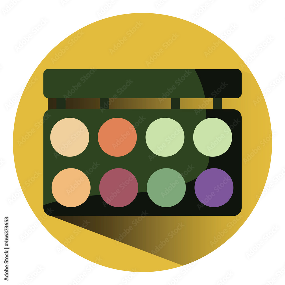 Canvas Prints Colorful eyeshadow palette, illustration, vector, on a white background.