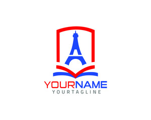 Paris' education, a French education and learning logo  fully customized