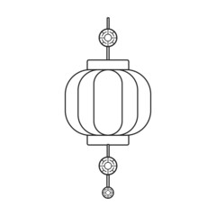 Lantern of chinese outline vector icon.Outline vector illustration red lamp. Isolated illustration of red lantern chinese icon on white background.