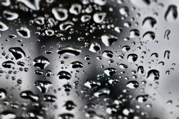 water drops on glass