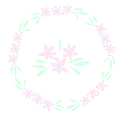 pink flowers frame