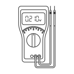 Multimeter vector icon.Outline vector icon isolated on white background multimeter.