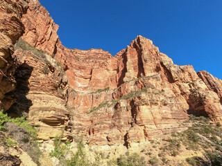 Fototapeta premium View of the inner gorge on the North Kaibab Trail, Grand Canyon National Park, Arizona, U. S. A.