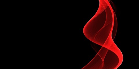 Obraz premium Abstract red wave on a black background 