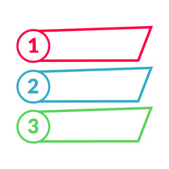 Set of Points Bullets with Three Number for Presentation or Infographics